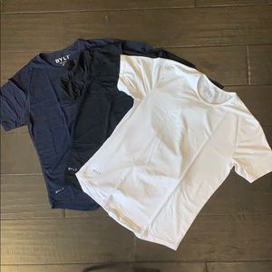 3 Large Male Shirts: 1 Dark Blue; 1 Black; 1 White